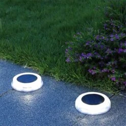 LED Extérieur, Lampe Solaire Jardin L’éclairage De Sol Encastré Réverbère Lumières, IP68 Étanche Lumière Decorative Pour Piscine, Pelouse, Terrace, Escalier, Route(4 Pack)