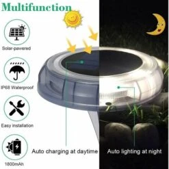 LED Extérieur, Lampe Solaire Jardin L’éclairage De Sol Encastré Réverbère Lumières, IP68 Étanche Lumière Decorative Pour Piscine, Pelouse, Terrace, Escalier, Route(4 Pack) 9 LED Extérieur, Lampe Solaire Jardin L’éclairage De Sol Encastré Réverbère Lumières, IP68 Étanche Lumière Decorative Pour Piscine, Pelouse, Terrace, Escalier, Route(4 Pack) -OSRAM || EUROPALAMP Soldes Boutique 100342465 3