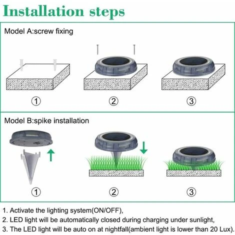LED Extérieur, Lampe Solaire Jardin L’éclairage De Sol Encastré Réverbère Lumières, IP68 Étanche Lumière Decorative Pour Piscine, Pelouse, Terrace, Escalier, Route(4 Pack) 7 LED Extérieur, Lampe Solaire Jardin L’éclairage De Sol Encastré Réverbère Lumières, IP68 Étanche Lumière Decorative Pour Piscine, Pelouse, Terrace, Escalier, Route(4 Pack) – Image 5