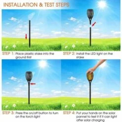 Lumière Solaire De Torche, Lumière De Flamme De Scintillement De 96 LED Allume Les,allées De Jardin / Cour Extérieure (lot De 4) -OSRAM || EUROPALAMP Soldes Boutique 100344112 4