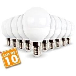 Lot De 10 Ampoules LED E14 Mini Globe 5.5W 470 Lumens Eq 40W Température De Couleur: Blanc Chaud 2700K -OSRAM || EUROPALAMP Soldes Boutique 10348140 2
