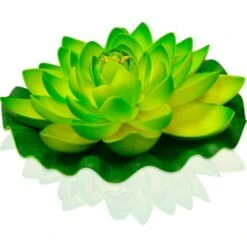 Lanterne Flottante Lotus Verte - Lanterne Fleur De Lotus - Lanterne Lotus Artificielle Pour Décoration Extérieure Mariage, Piscine, Décor Extérieur Flottant