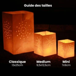 Lot 5 Sacs Lumineux Medium Verts - Lanternes De Jardin En Papier 100% Ignifugé - Lanternes Papier à Poser Décoration Extérieure Mariage, Anniversaire, Jardin -OSRAM || EUROPALAMP Soldes Boutique 10361558 5