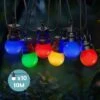 Guirlande Guinguette 10M Multicolore- Guirlande Electrique Exterieur 10 Bulbes Bleu Rouge Jaune Vert - Guirlande Guinguette Exterieur Decoration Romantique, Déco Pour Terrasse Et Jardin