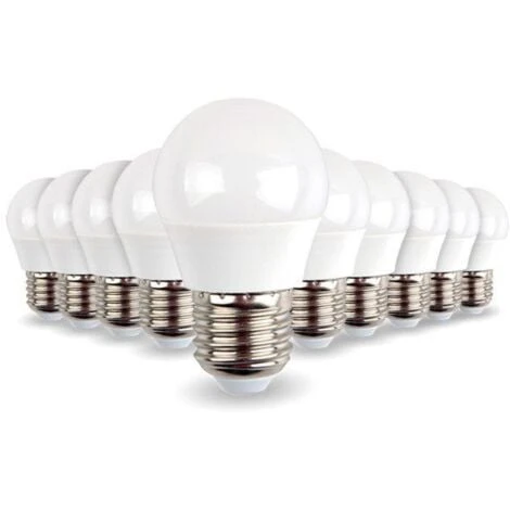 Lot De 10 Ampoules LED E27 Mini Globe 5.5W 470 Lumens Température De Couleur: Blanc Chaud 2700K 3 Lot De 10 Ampoules LED E27 Mini Globe 5.5W 470 Lumens Température De Couleur: Blanc Chaud 2700K