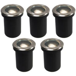 QAZQA Delux - Spot Encastrable De Sol Moderne - 5 Lumière - Ø 130 Mm - Acier - Moderne - Éclairage Extérieur