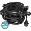 Guirlande Guinguette IP65 10m Noire Raccordable - Guirlande Lumineuse Pour Ampoule E27 10 Bulbes - Guirlande Guinguette Extérieure Pour Terrasse Jardin Bar -OSRAM || EUROPALAMP Soldes Boutique 11769174 1
