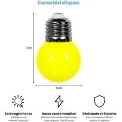 Ampoule Led Jaune Conçue Pour Guirlande Guinguette IP65 1,3W - Ampoule Led E27 Jaune - Ampoule 5cm Pour Guirlande Guinguette Culot E27 Jaune -OSRAM || EUROPALAMP Soldes Boutique 11769177 2