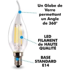Lot De 10 Ampoules Led Flamme E14 4W Filament 9 Lot De 10 Ampoules Led Flamme E14 4W Filament -OSRAM || EUROPALAMP Soldes Boutique 13390439 3