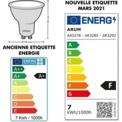 Lot De 10 Ampoules Led GU10 7W Eq. 60W Dimmable Température De Couleur: Blanc Neutre 4000K -OSRAM || EUROPALAMP Soldes Boutique 13600697 5