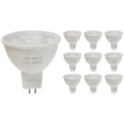 Ampoule LED GU5.3 / MR16 12V 8W SMD 80° (Pack De 10) - Blanc Chaud 2300K - 3500K - SILAMP