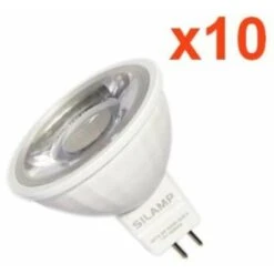 Ampoule LED GU5.3 / MR16 12V 8W SMD 80° (Pack De 10) - Blanc Chaud 2300K - 3500K - SILAMP -OSRAM || EUROPALAMP Soldes Boutique 15479939 3
