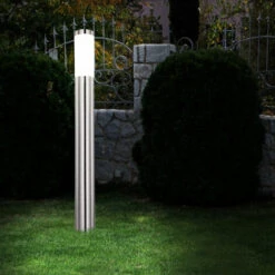Lot De 2 Lampadaires Extérieurs En Acier Inoxydable Chemin De Jardin Support D'éclairage Extérieur Projecteurs Cour Piliers Lampes -OSRAM || EUROPALAMP Soldes Boutique 15732174 3