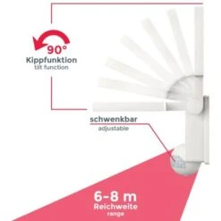 B.K.Licht Applique Murale Blanche IP44, Détecteur De Mouvements, Capteur Crépusculaire, éclairage Extérieur Jardin Garage Terrasse, Platine LED Puissante De 20W, 2000lm, Blanc Neutre 4000K -OSRAM || EUROPALAMP Soldes Boutique 16358953 4