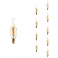 Ampoule E14 LED Flamme Filament 4W T35 (Pack De 10) - Blanc Chaud 2300K - 3500K - SILAMP