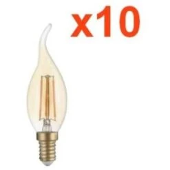 Ampoule E14 LED Flamme Filament 4W T35 (Pack De 10) - Blanc Chaud 2300K - 3500K - SILAMP -OSRAM || EUROPALAMP Soldes Boutique 18333245 3
