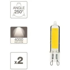 Xanlite - Pack De 2 Ampoules RetroLED Caspule, Culot G9, 3,7W Cons. (40W Eq.), 450 Lumens, Lumière Blanc Neutre - PACK2ALG9400CW 7 Xanlite - Pack De 2 Ampoules RetroLED Caspule, Culot G9, 3,7W Cons. (40W Eq.), 450 Lumens, Lumière Blanc Neutre - PACK2ALG9400CW -OSRAM || EUROPALAMP Soldes Boutique 18355965 2