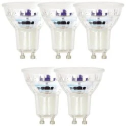Xanlite - Pack De 5 Spots LED, Culot GU10, 4,8W Cons. (50W Eq.), 345 Lumens, Lumière Blanc Chaud - PACK5RCXG50S