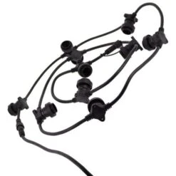 Xanlite - Guirlande Guinguette LED Noire, Compatible Ampoules E27, 5m Extensible - GRL5230VB