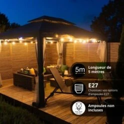 Xanlite - Guirlande Guinguette LED Noire, Compatible Ampoules E27, 5m Extensible - GRL5230VB -OSRAM || EUROPALAMP Soldes Boutique 18355997 4
