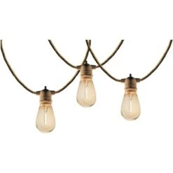 Guirlande Lumineuse Solaire En Corde 10 Ampoules Transparentes LED Blanc Chaud FANTASY CORD SOLAR 7.50m