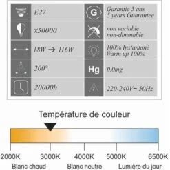 Ampoule LED E27 Globe G120 18W 1825Lm 3000K - Garantie 5 Ans 8 Ampoule LED E27 Globe G120 18W 1825Lm 3000K - Garantie 5 Ans -OSRAM || EUROPALAMP Soldes Boutique 19322859 3