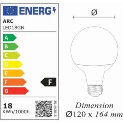 Ampoule LED E27 Globe G120 18W 1825Lm 3000K - Garantie 5 Ans 9 Ampoule LED E27 Globe G120 18W 1825Lm 3000K - Garantie 5 Ans -OSRAM || EUROPALAMP Soldes Boutique 19322859 4