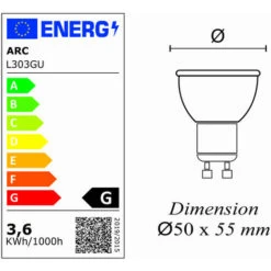Lot De 2 Ampoules LED GU10 3.6W 230Lm 3000K - Garantie 5 Ans -OSRAM || EUROPALAMP Soldes Boutique 19322880 4