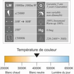 Projecteurs LED 10W 1000 LM 4000K IP65 Connexion En Direct - Garantie 5 Ans -OSRAM || EUROPALAMP Soldes Boutique 19322899 4