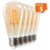 Lot De 5 Ampoules LED Style Vintage Teardrop ST64 Doré 7 Watts Blanc Très Chaud Culot E27 -OSRAM || EUROPALAMP Soldes Boutique 20256664 1