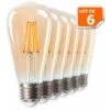 Lot De 6 Ampoules LED Style Vintage Teardrop ST64 Doré 7 Watts Blanc Très Chaud Culot E27 -OSRAM || EUROPALAMP Soldes Boutique 20256666 1