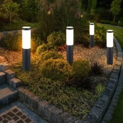4x éclairage De Base Extérieur éclairage De Terrasse Anthracite Projecteurs De Jardin En Acier Inoxydable Lampes De Cour