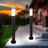 2x éclairage Extérieur Sur Pied Chemin De Maison De Jardin Lampe De Base Sur Pied En Acier Inoxydable ANTHRACITE -OSRAM || EUROPALAMP Soldes Boutique 22790276 1
