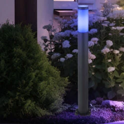 Lampe Sur Pied En Acier Inoxydable à Intensité Variable, Commande Vocale, éclairage De Jardin Extérieur Dans Un Ensemble Comprenant Des Ampoules LED -OSRAM || EUROPALAMP Soldes Boutique 22877525 4