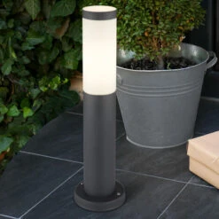 Lot De 2 Lampadaires D'extérieur LED Sur Pied D'allée De Jardin éclairage De Terrasse En INOX Anthracite -OSRAM || EUROPALAMP Soldes Boutique 23514225 5