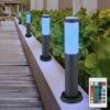 4x RGB LED Lampadaires Extérieurs Anthracite TÉLÉCOMMANDE Lampes De Socle De Jardin En Acier Inoxydable DIMMABLE -OSRAM || EUROPALAMP Soldes Boutique 23514243 1