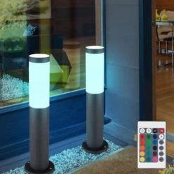 4x RGB LED Lampadaires Extérieurs Anthracite TÉLÉCOMMANDE Lampes De Socle De Jardin En Acier Inoxydable DIMMABLE -OSRAM || EUROPALAMP Soldes Boutique 23514243 3