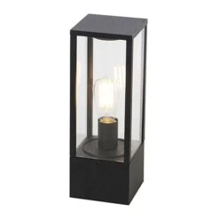 QAZQA Charlois - Lampe Sur Pied Extérieur Design - 1 Lumière - L 14 Cm - Noir - Design - Éclairage Extérieur