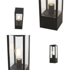 QAZQA Charlois - Lampe Sur Pied Extérieur Design - 1 Lumière - L 14 Cm - Noir - Design - Éclairage Extérieur -OSRAM || EUROPALAMP Soldes Boutique 23563312 4