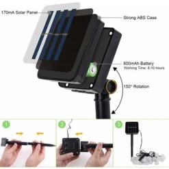 Guirlande Guinguette Solaire Blanc 7M 50 LEDs LangRay -OSRAM || EUROPALAMP Soldes Boutique 23564401 5