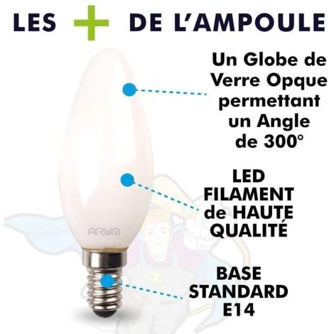 Lot De 3 Ampoules LED E14 Dépoli 4.5W Eq 40W Température De Couleur: Blanc Neutre 4000K 5 Lot De 3 Ampoules LED E14 Dépoli 4.5W Eq 40W Température De Couleur: Blanc Neutre 4000K – Image 3