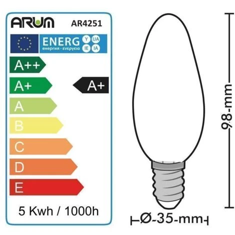 Lot De 3 Ampoules LED E14 Dépoli 4.5W Eq 40W Température De Couleur: Blanc Neutre 4000K 7 Lot De 3 Ampoules LED E14 Dépoli 4.5W Eq 40W Température De Couleur: Blanc Neutre 4000K – Image 5
