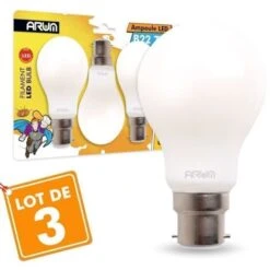 Lot De 3 Ampoules LED 7W Eq 60W Dépoli Standard B22 Température De Couleur: Blanc Chaud 2700K -OSRAM || EUROPALAMP Soldes Boutique 24122383 3