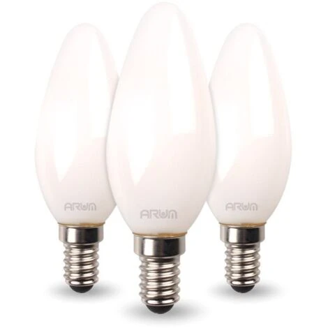 Lot De 3 Ampoules LED E14 Dépoli 4.5W Eq 40W Température De Couleur: Blanc Chaud 2700K 3 Lot De 3 Ampoules LED E14 Dépoli 4.5W Eq 40W Température De Couleur: Blanc Chaud 2700K