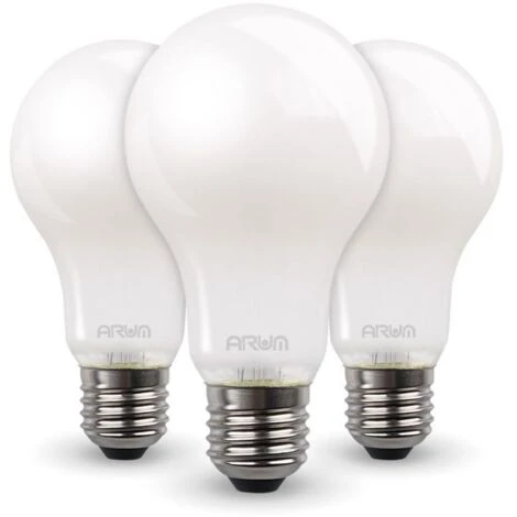 Lot De 3 Ampoules LED 7W Eq 60W Dépoli Standard E27 Température De Couleur: Blanc Chaud 2700K 3 Lot De 3 Ampoules LED 7W Eq 60W Dépoli Standard E27 Température De Couleur: Blanc Chaud 2700K