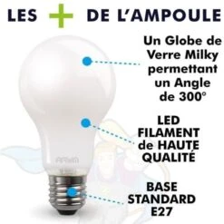 Lot De 3 Ampoules LED 7W Eq 60W Dépoli Standard E27 Température De Couleur: Blanc Chaud 2700K 9 Lot De 3 Ampoules LED 7W Eq 60W Dépoli Standard E27 Température De Couleur: Blanc Chaud 2700K -OSRAM || EUROPALAMP Soldes Boutique 24122519 3