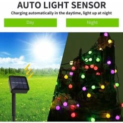 Guirlande Lumineuse Exterieur Lampe Solaire, 60 LED 10M Étanche IP65 Avec 8 Modes Eclairage D'Ambiance Jolies Décoration Lumière Pour Jardin Terrasse Clôture Cour Maison Fête Noël Multicolore (multi) -OSRAM || EUROPALAMP Soldes Boutique 26551538 3