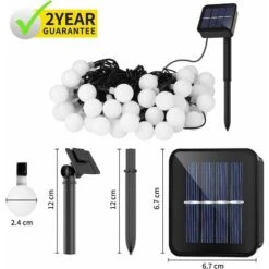 Guirlande Lumineuse Exterieur Lampe Solaire, 60 LED 10M Étanche IP65 Avec 8 Modes Eclairage D'Ambiance Jolies Décoration Lumière Pour Jardin Terrasse Clôture Cour Maison Fête Noël Multicolore (multi) -OSRAM || EUROPALAMP Soldes Boutique 26551538 5
