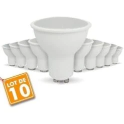 Lot De 10 Ampoules LED GU10 7W Eq. 60W 4000K Blanc Naturel