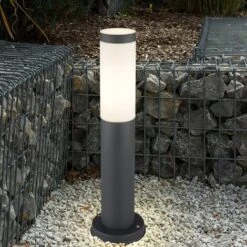 Lot De 2 Lampadaires D'extérieur Socle ANTHRACITE Chemin De Jardin éclairage Véranda Cour Lampadaire -OSRAM || EUROPALAMP Soldes Boutique 27018587 5